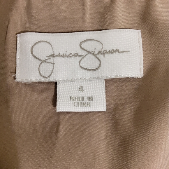 JESSICA SIMPSON PINK LACE TAN LINED FIT & FLARE SLEEVELESS SCOOP NECK SIZE 4 - Picture 8 of 10